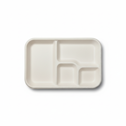 30cm x 23cm 5 compartment Sugarcane Geometric Rectangular Tray