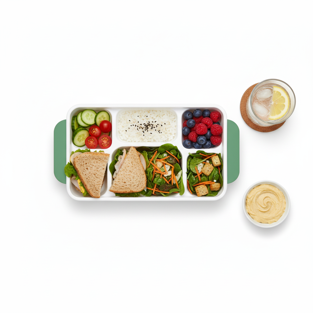 30cm x 23cm 6 compartment Sugarcane Rectangular Tray