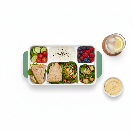 30cm x 23cm 6 compartment Sugarcane Rectangular Tray