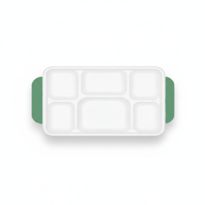 30cm x 23cm 6 compartment Sugarcane Rectangular Tray
