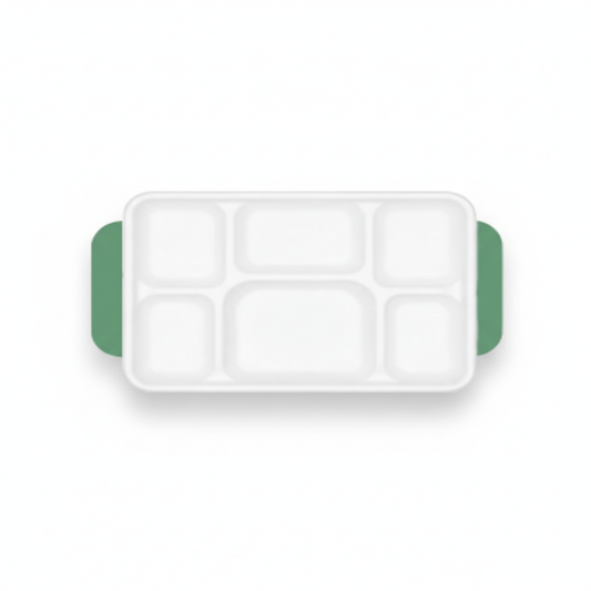 30cm x 23cm 6 compartment Sugarcane Rectangular Tray