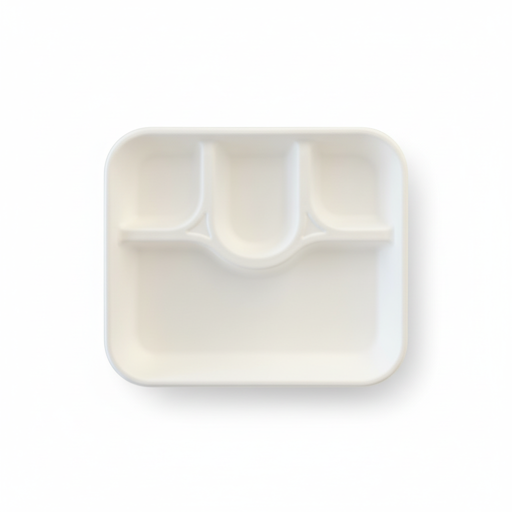 30cm x 24cm 4 compartment Sugarcane Rectangular Tray