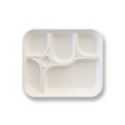 30cm x 24cm 5 compartment Sugarcane Rectangular Tray