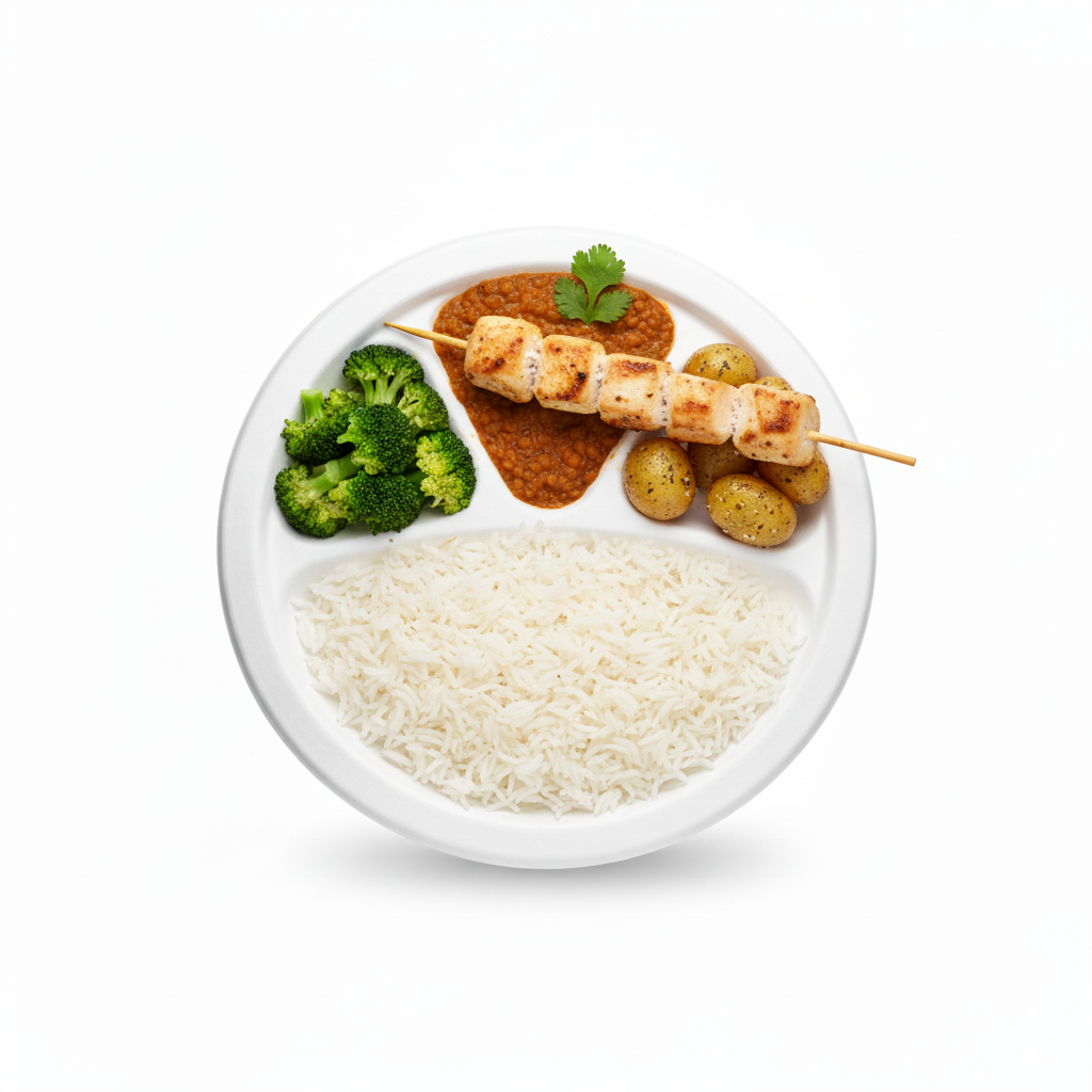31cm 4 compartment Sugarcane Round Plate