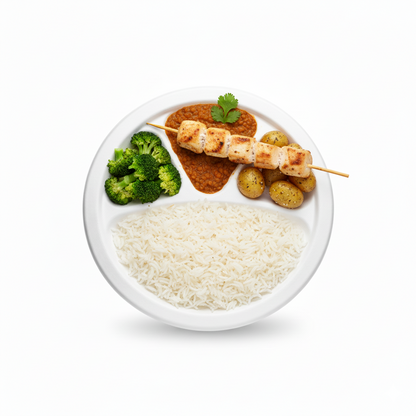 31cm 4 compartment Sugarcane Round Plate