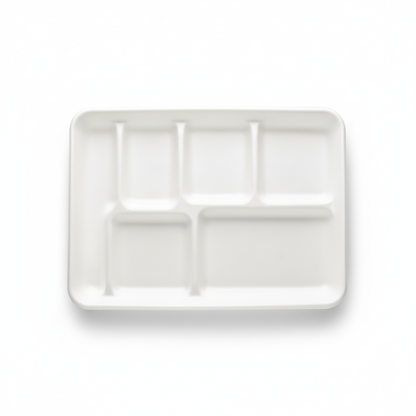 32cm x 22cm 6 compartment Sugarcane Rectangular Tray