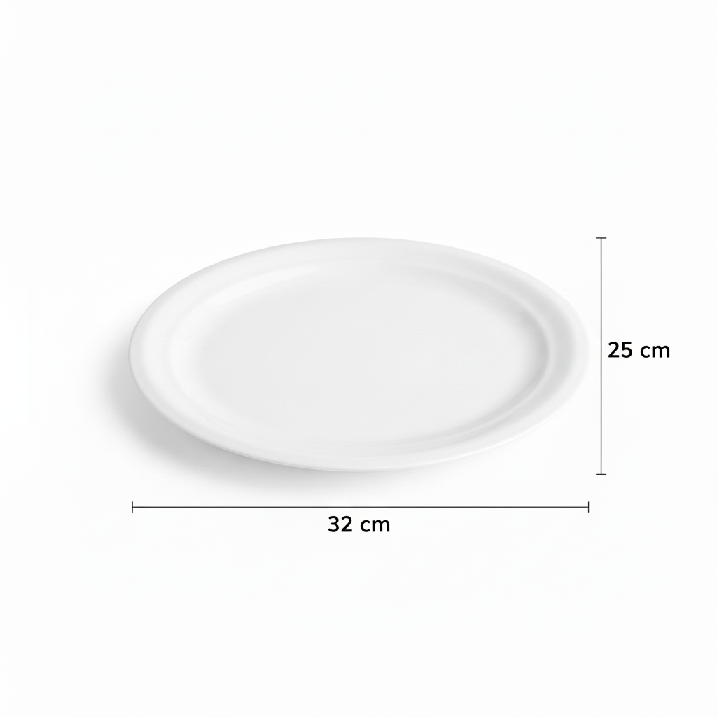32cm x 25cm Sugarcane Oval Plate