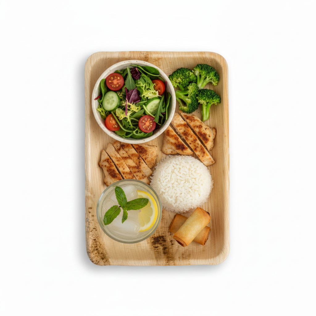 34cm x 25cm Palm Leaves Rectangular Tray
