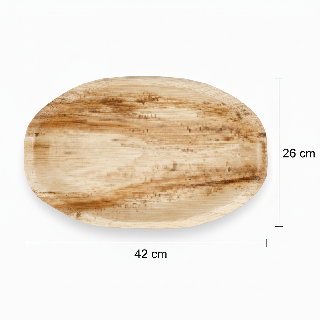 42cm x 26cm Palm Leaves Oval Platter Tray