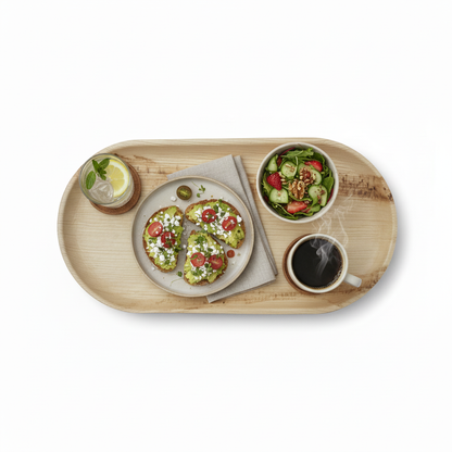 55cm x 30cm Palm Leaves Tear Drop Oval Tray