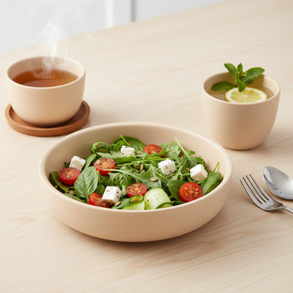 Deep Dish Bamboo Fiber Plate